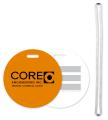 Luggage Tag with Write-On Surface 40 mil Plastic 3" Round with 6" clear loop in bulk