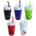 Bistro 14 oz Coffe Cup with Silicone Sleeve + Straw