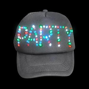 BALCK LED PARTY HAT - (EACH) - BATTERIES 1CR2032 INCL. & REPL.