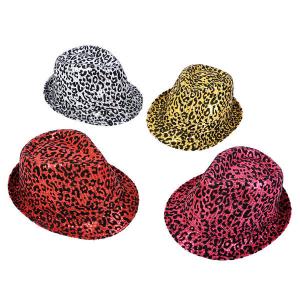 Chapeau mesh à paillettes imprimé léopard