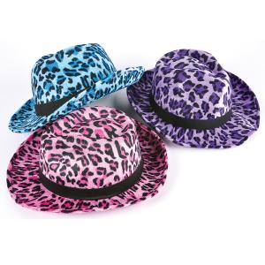 Chapeau de feutre mode léopard pastel