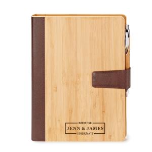Bamboo refillable journal