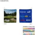 Microfiber Suede Shammy Golf Towel, Finished size 15x15, Nofold Grommet & Hook, Sublimated 2 sides