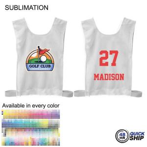 48 Hr Quick Ship - Golf Caddy Bib / Pinnie, Sublimated Front and Back, Made in Canada